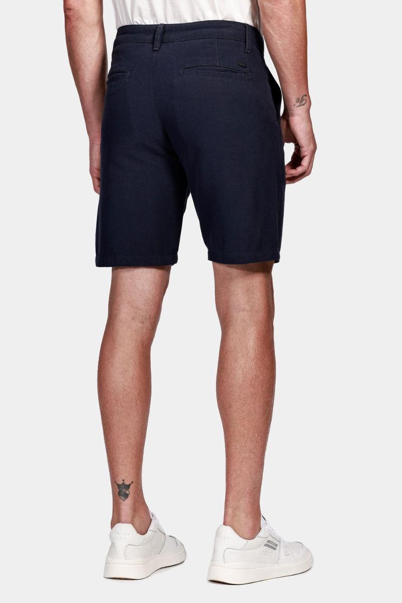 Bermuda Aramis Chino Clássica Maquinetada Rústica Marinho - 5