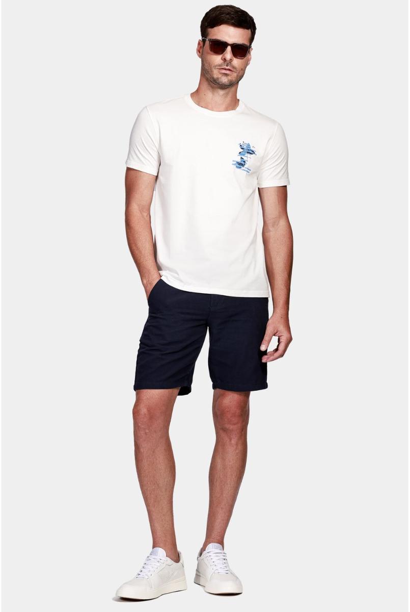 Bermuda Aramis Chino Clássica Maquinetada Rústica Marinho - 7