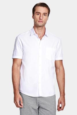 Camisa Aramis Manga Curta Cosmo RegularCom Bolso Branco