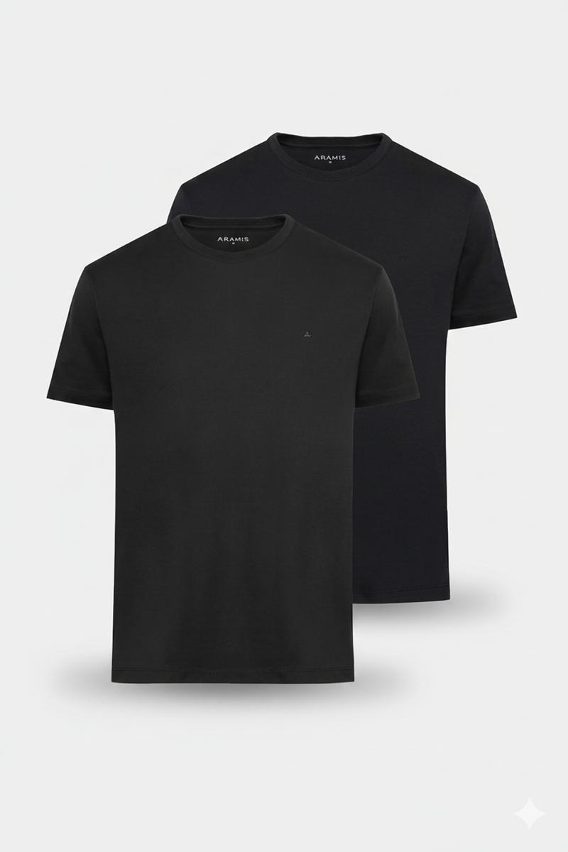 Kit 2 Camisetas Aramis Básicas Pretas - 1