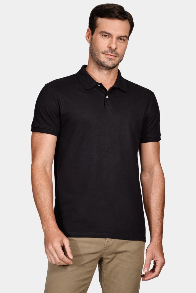 Polo Aramis Piquet Duplo Gola Relevo Preto - 1