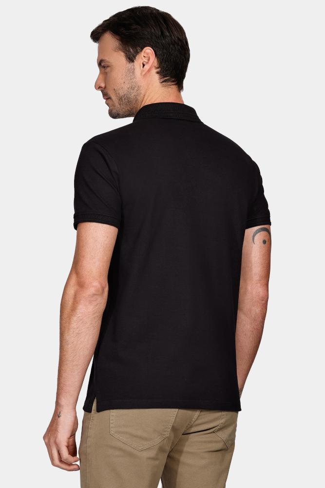 Polo Aramis Piquet Duplo Gola Relevo Preto - 4