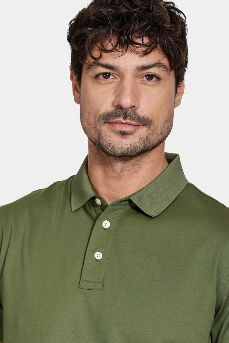 Polo Manga Curta Aramis Mercerized Interlock Militar - 3