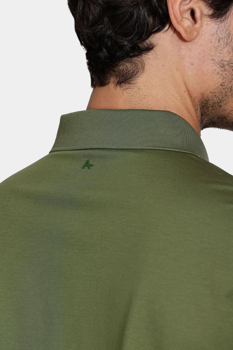 Polo Manga Curta Aramis Mercerized Interlock Militar - 4