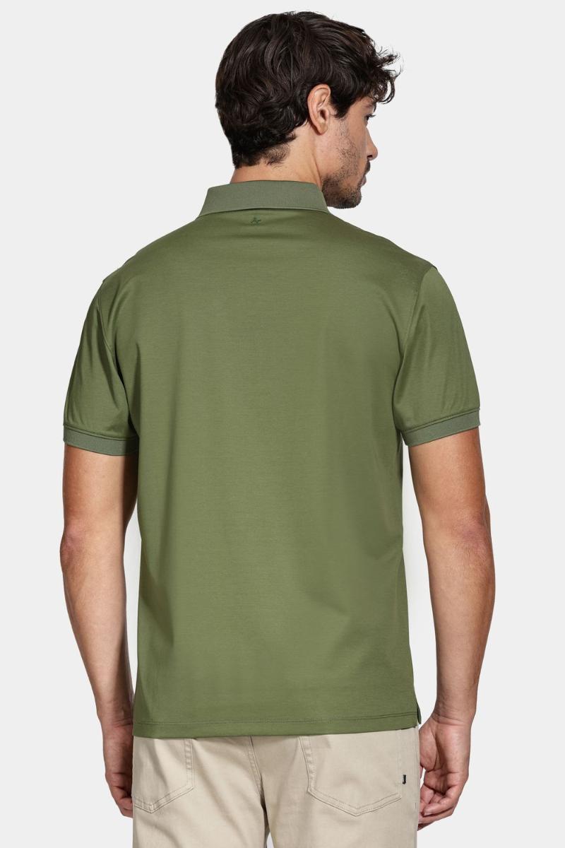 Polo Manga Curta Aramis Mercerized Interlock Militar - 5