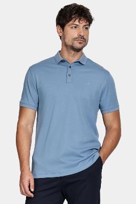 Polo Manga Curta Aramis Liquid Cotton Azul Indigo