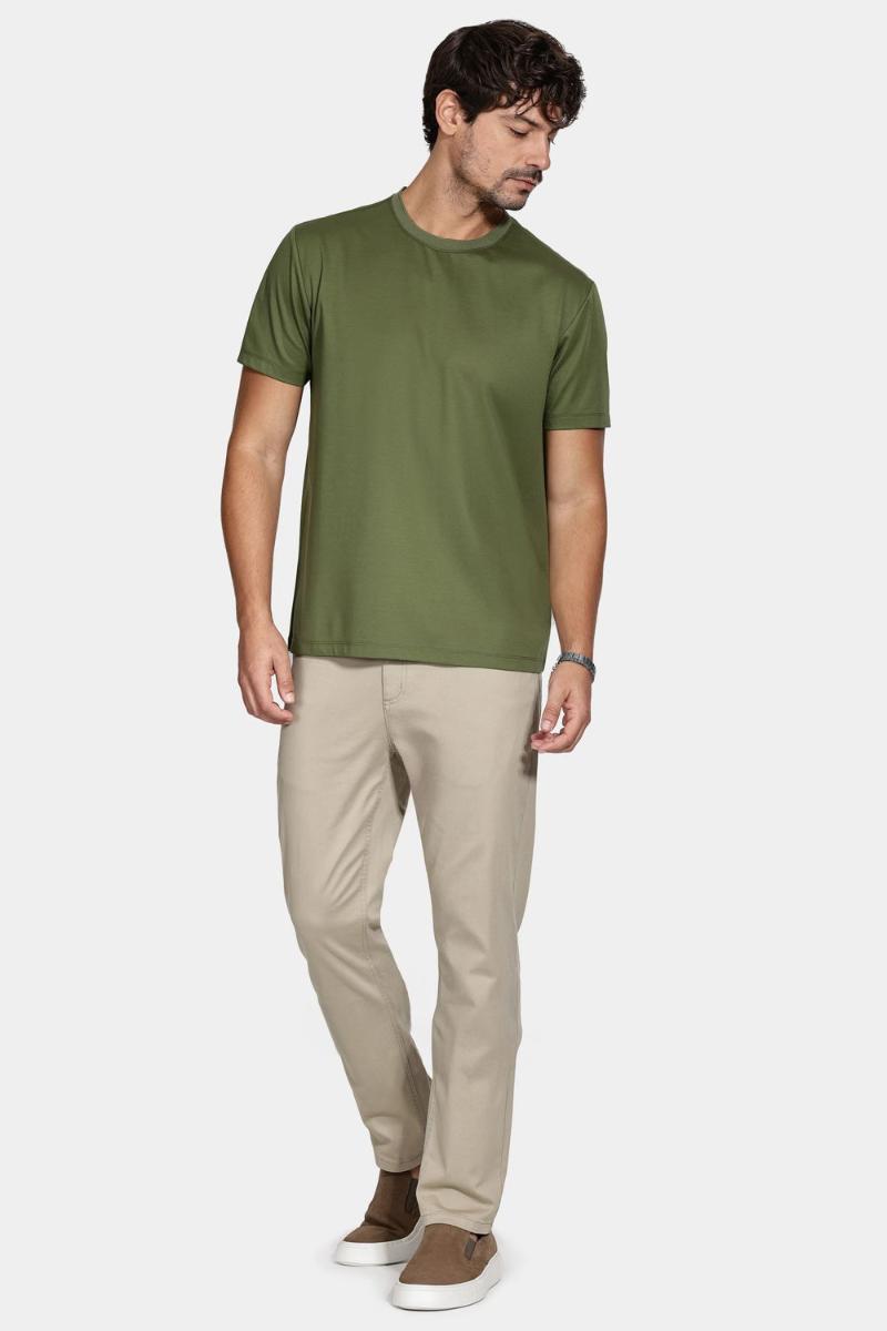 Camiseta Manga Curta Aramis Mercerized Interlock Militar - 3