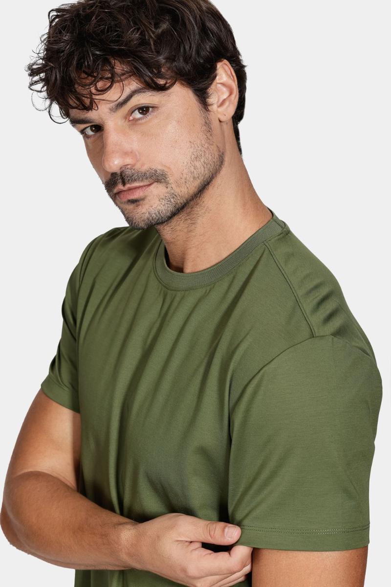 Camiseta Manga Curta Aramis Mercerized Interlock Militar - 4