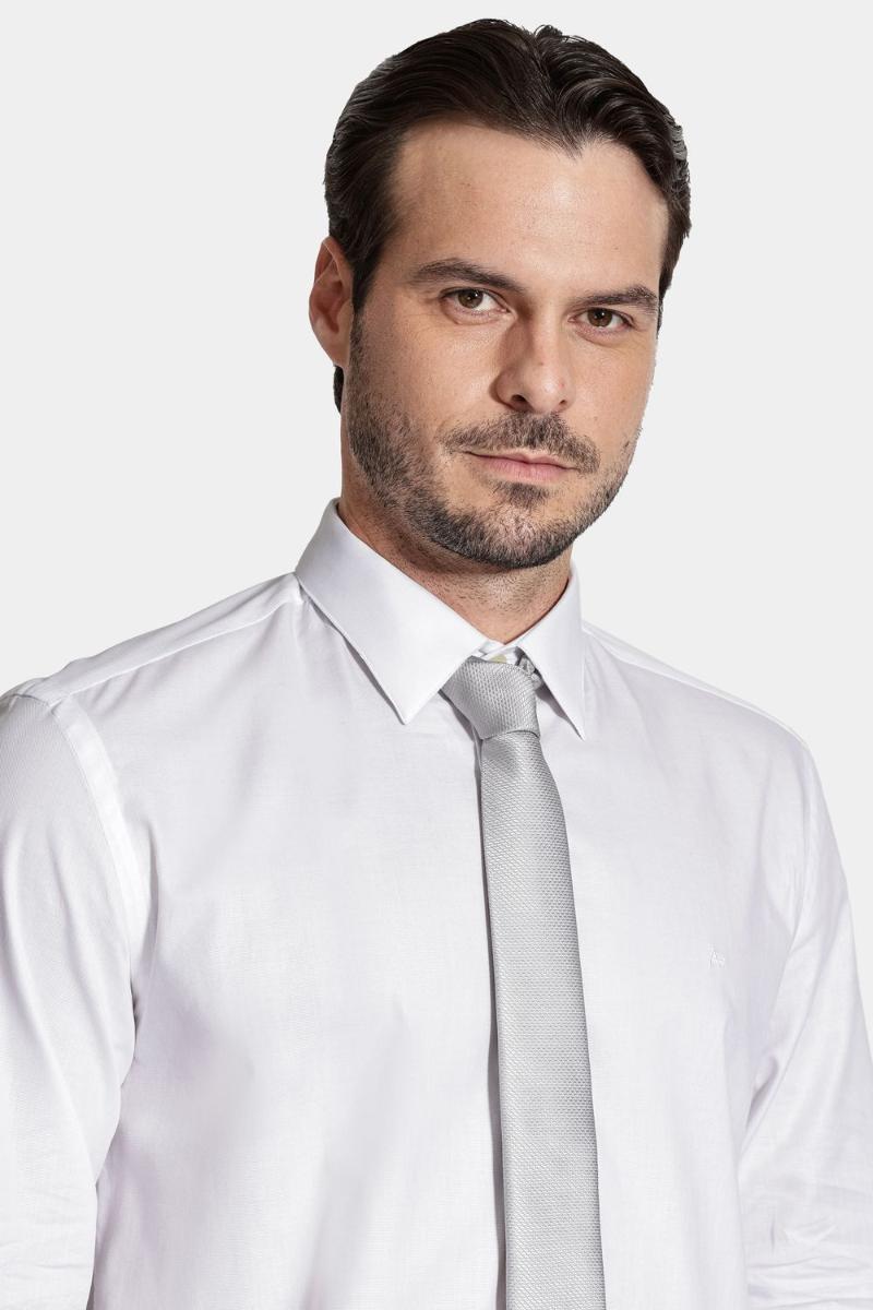 Gravata Aramis Jacquard Seda Triangle  Cinza - 2