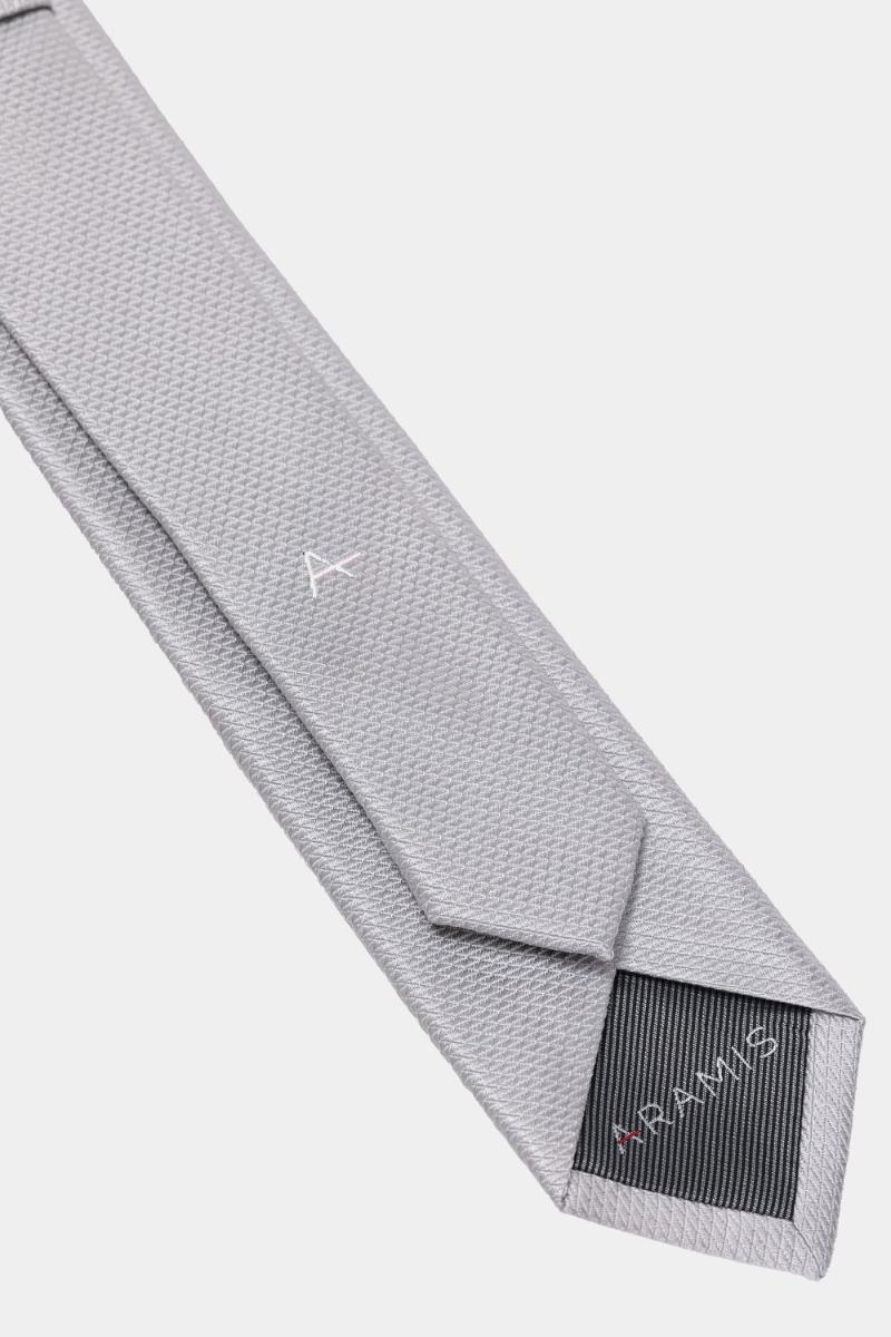 Gravata Aramis Jacquard Seda Triangle  Cinza - 4