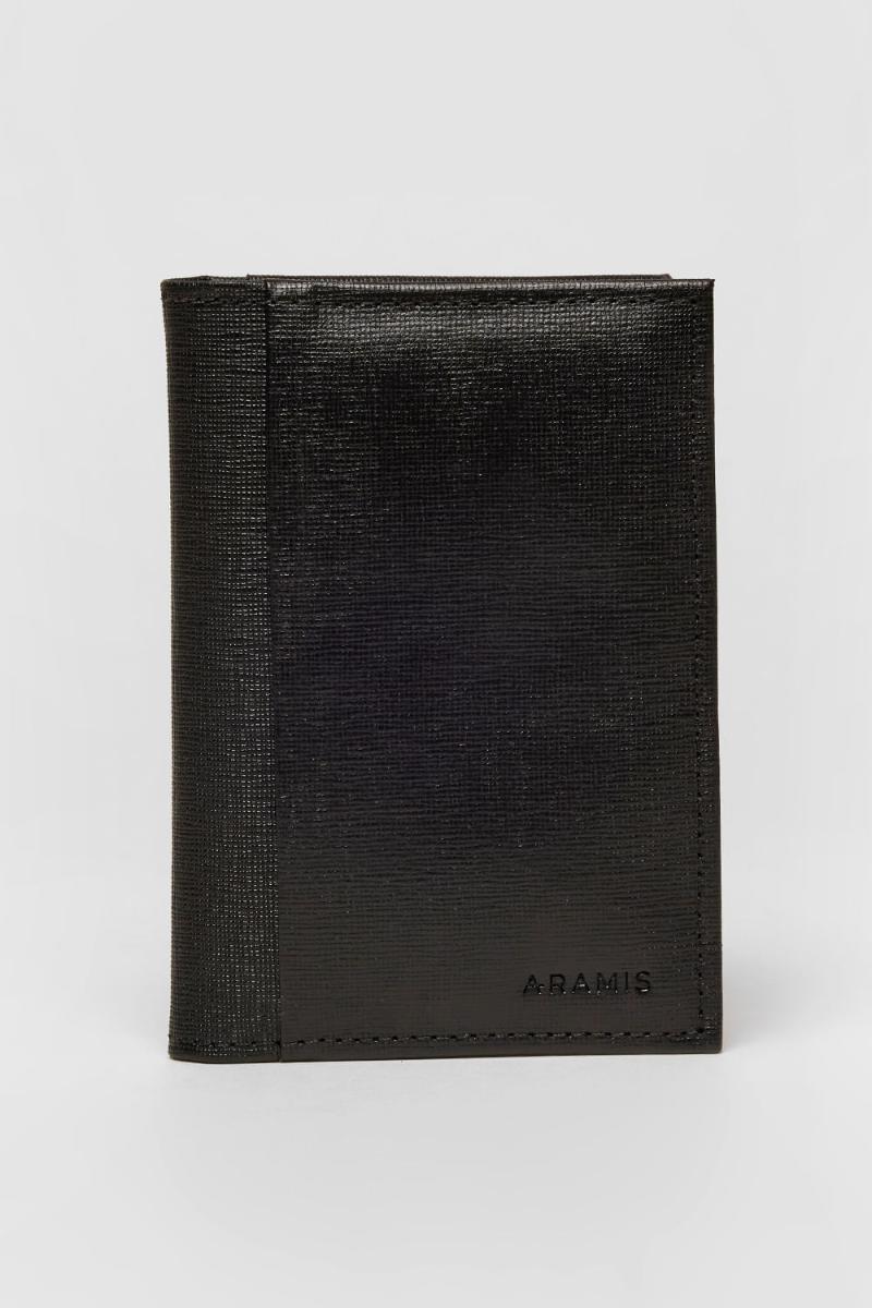 Carteira Aramis de Couro Textura e Rec  Preto - 1