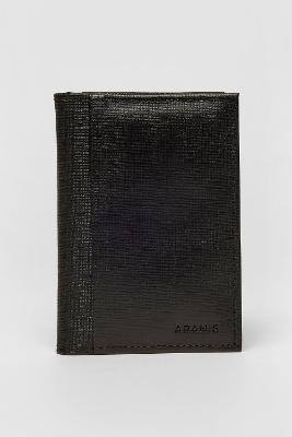 Carteira Aramis de Couro Textura e Rec  Preto