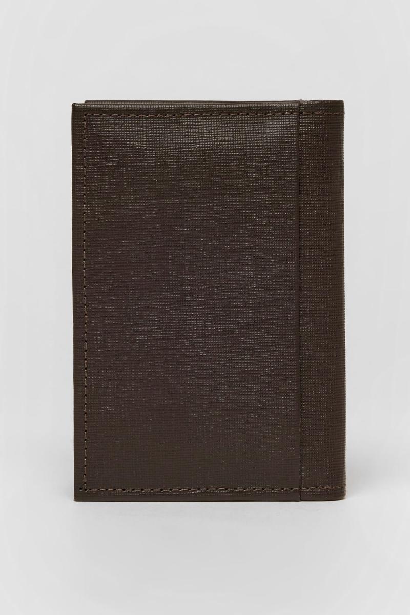 Carteira Aramis de Couro Textura e   Cafe - 3