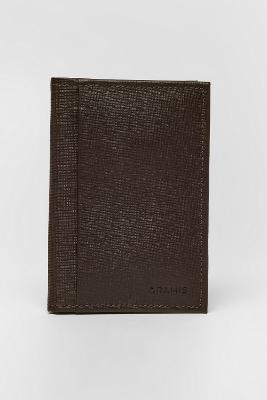 Carteira Aramis de Couro Textura e   Cafe
