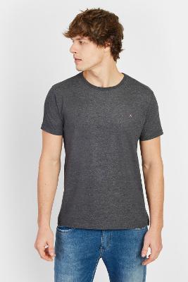 Camiseta Aramis Manga Curta Malha Lisa Grafite