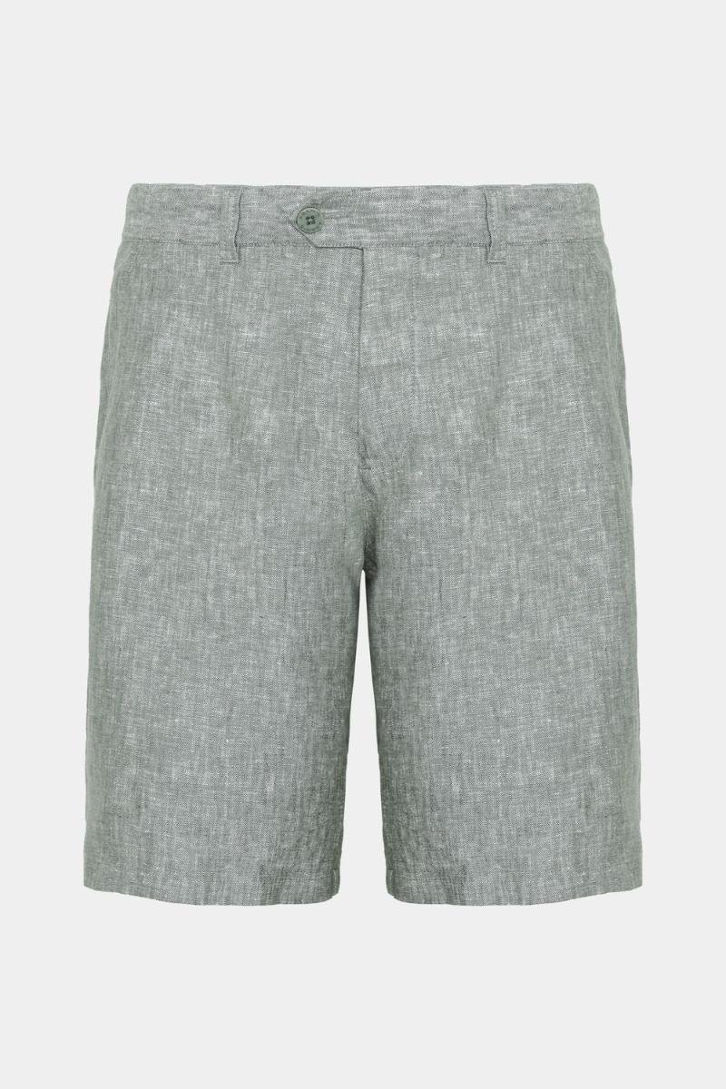 Bermuda Aramis  Linho Bolso Faca Verde Militar - 1