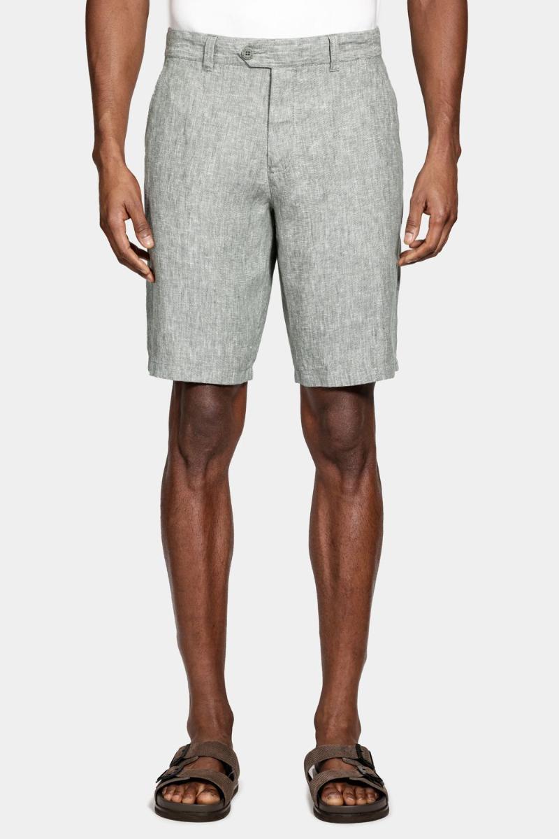 Bermuda Aramis  Linho Bolso Faca Verde Militar - 2