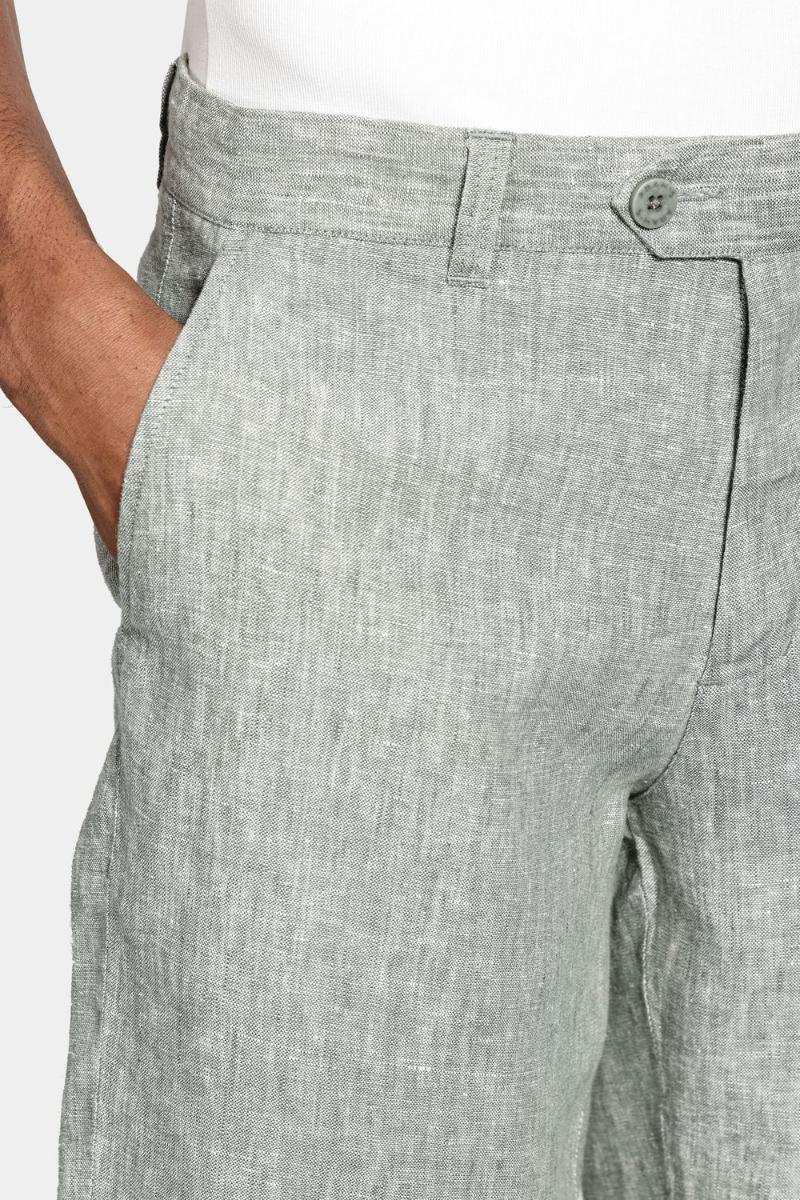 Bermuda Aramis  Linho Bolso Faca Verde Militar - 4