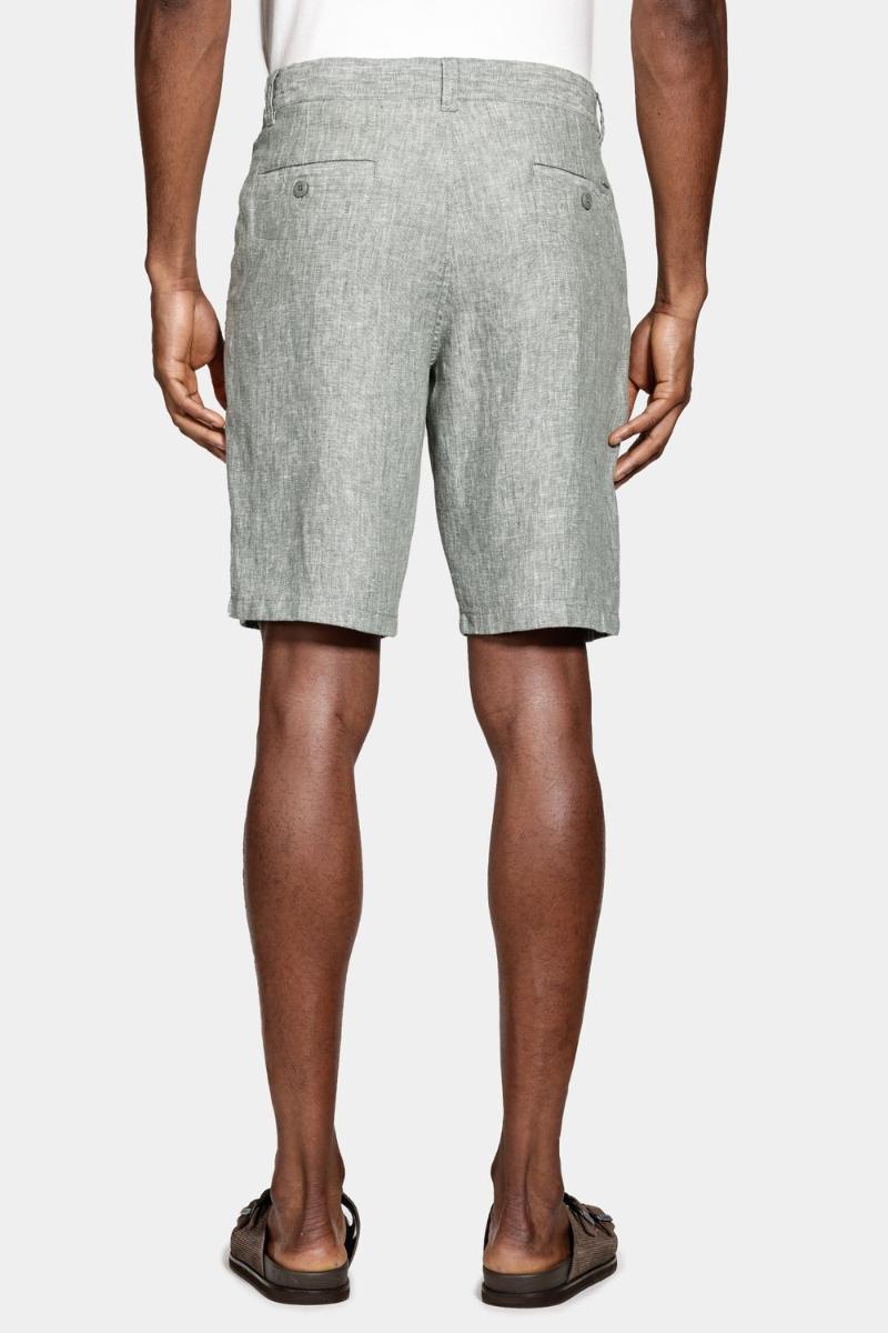 Bermuda Aramis  Linho Bolso Faca Verde Militar - 6