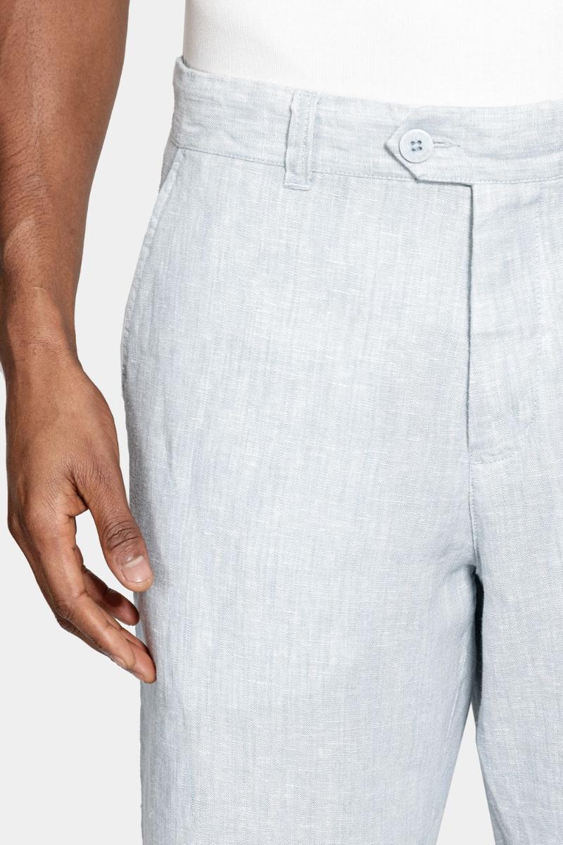 Bermuda Aramis  Linho Bolso Faca Azul Claro - 4