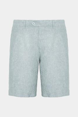 Bermuda Aramis  Linho Bolso Faca Azul Claro