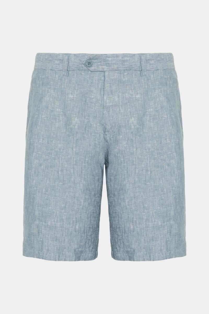 Bermuda Aramis  Linho Bolso Faca Marinho - 1