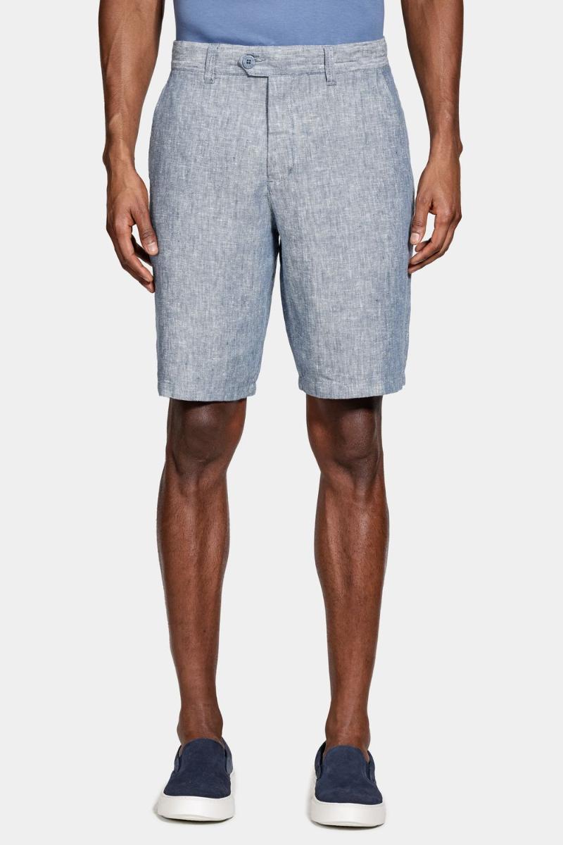 Bermuda Aramis  Linho Bolso Faca Marinho - 2