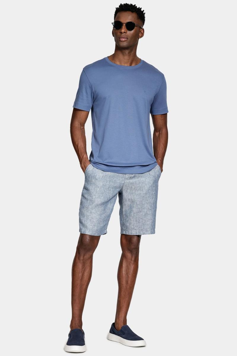 Bermuda Aramis  Linho Bolso Faca Marinho - 3