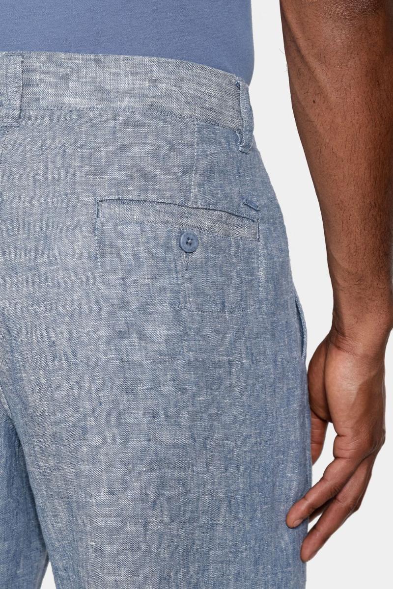 Bermuda Aramis  Linho Bolso Faca Marinho - 5