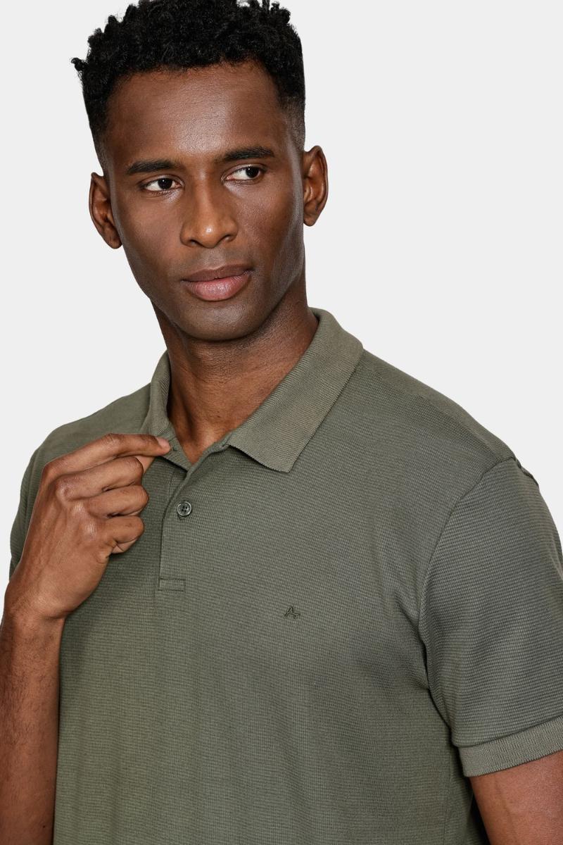 Polo Aramis Manga Curta Quadrile Verde Militar - 3