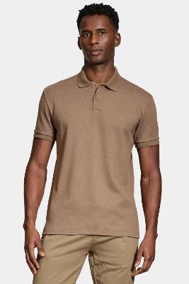 Polo Aramis Manga Curta Quadrile Castor