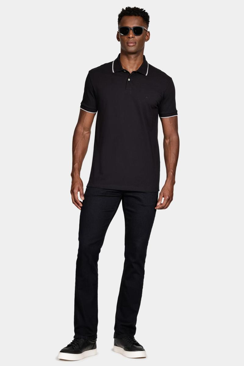 Polo Aramis Classic 1 Friso Preto Com Cinza Claro - 2