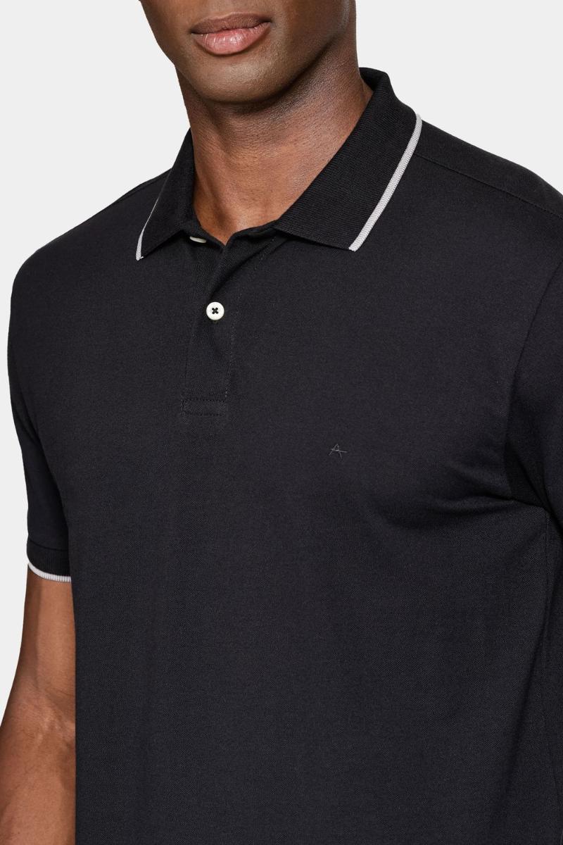 Polo Aramis Classic 1 Friso Preto Com Cinza Claro - 3