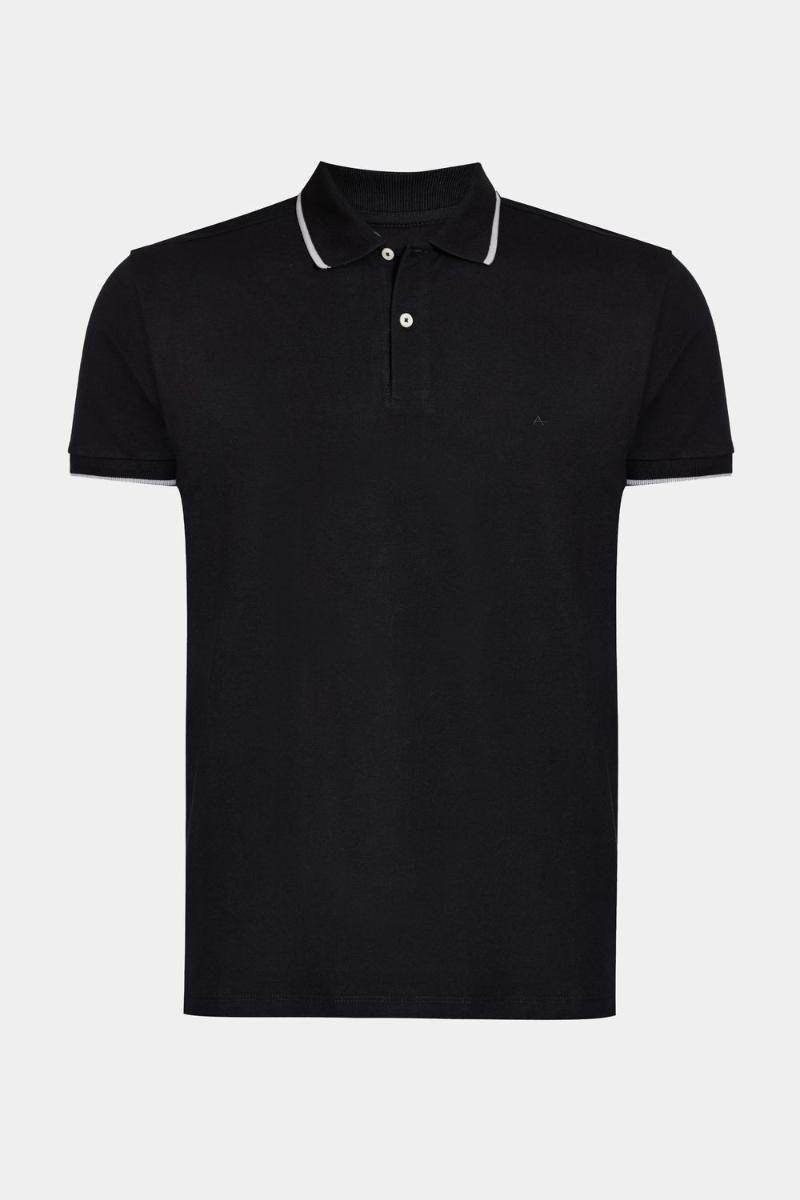 Polo Aramis Classic 1 Friso Preto Com Cinza Claro - 5