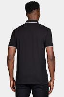 Polo Aramis Classic 1 Friso Preto Com Cinza Claro