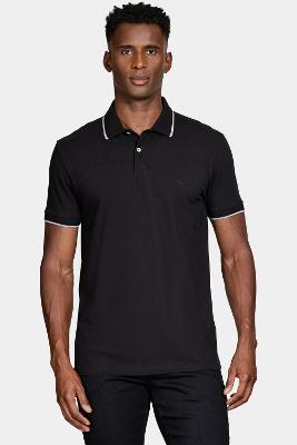 Polo Aramis Classic 1 Friso Preto Com Cinza Claro