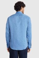 Camisa Aramis Manga Longa Slim Linho Irlandês Indigo 112