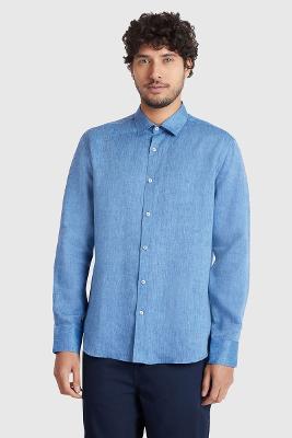 Camisa Aramis Manga Longa Slim Linho Irlandês Indigo 112