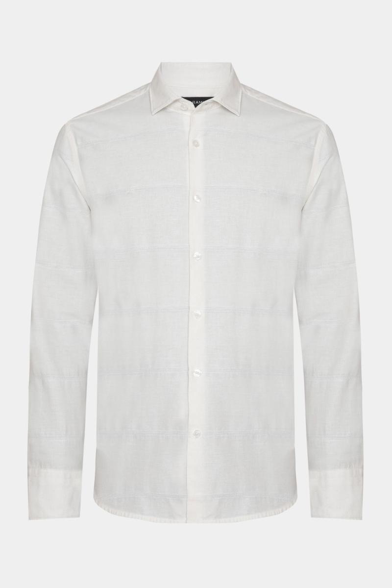 Camisa Aramis Manga Longa Regular Algodão Capri Natural - 1