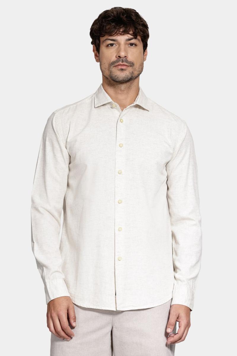 Camisa Aramis Manga Longa Tricoline Linho Natural - 1