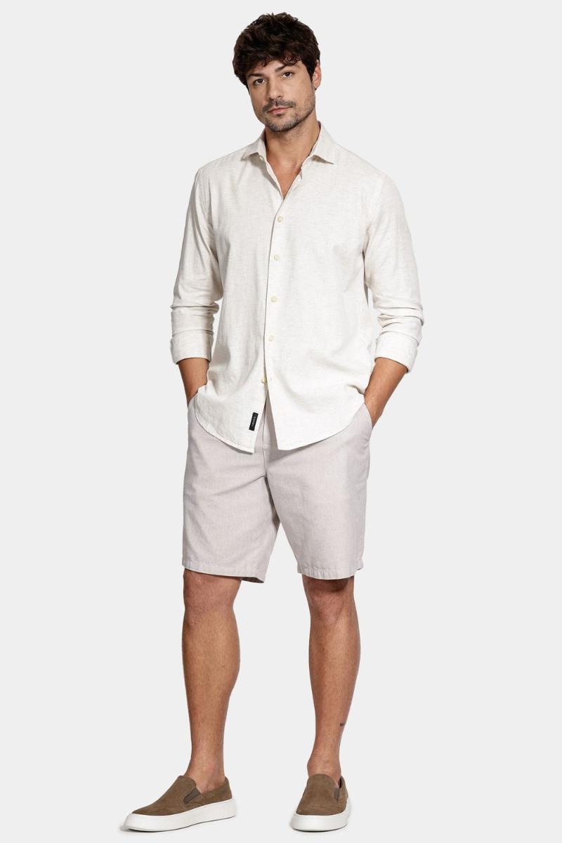 Camisa Aramis Manga Longa Tricoline Linho Natural - 2