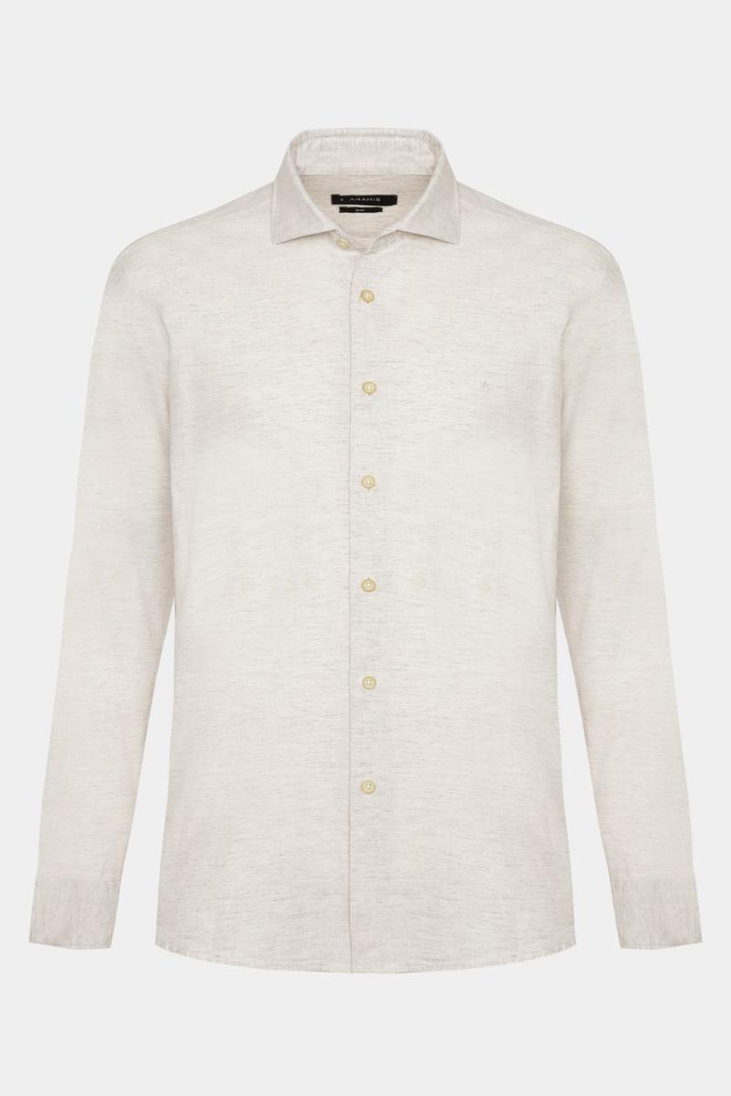Camisa Aramis Manga Longa Tricoline Linho Natural - 5