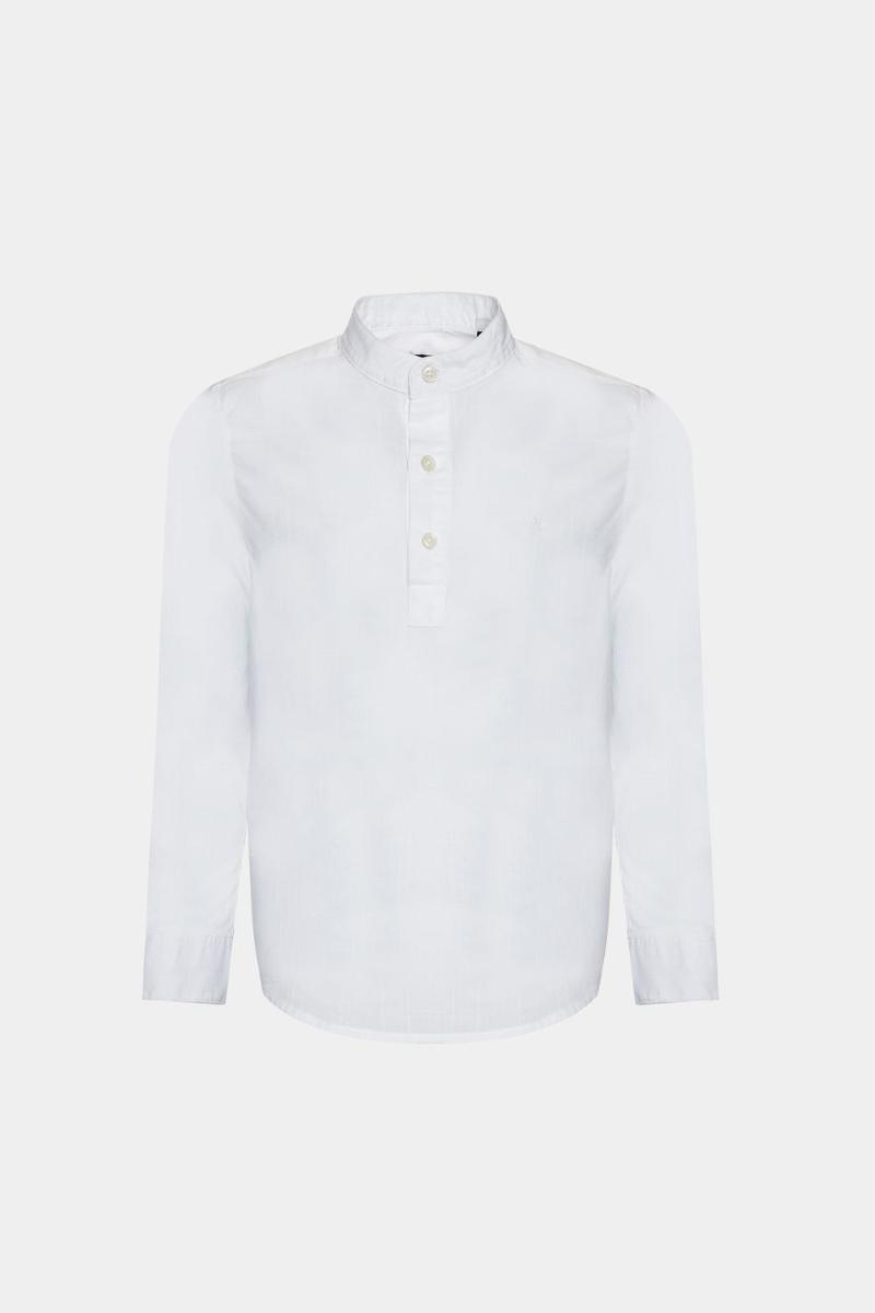 Camisa Aramis Manga Longa Infantil Bata Flamê Branco - 5