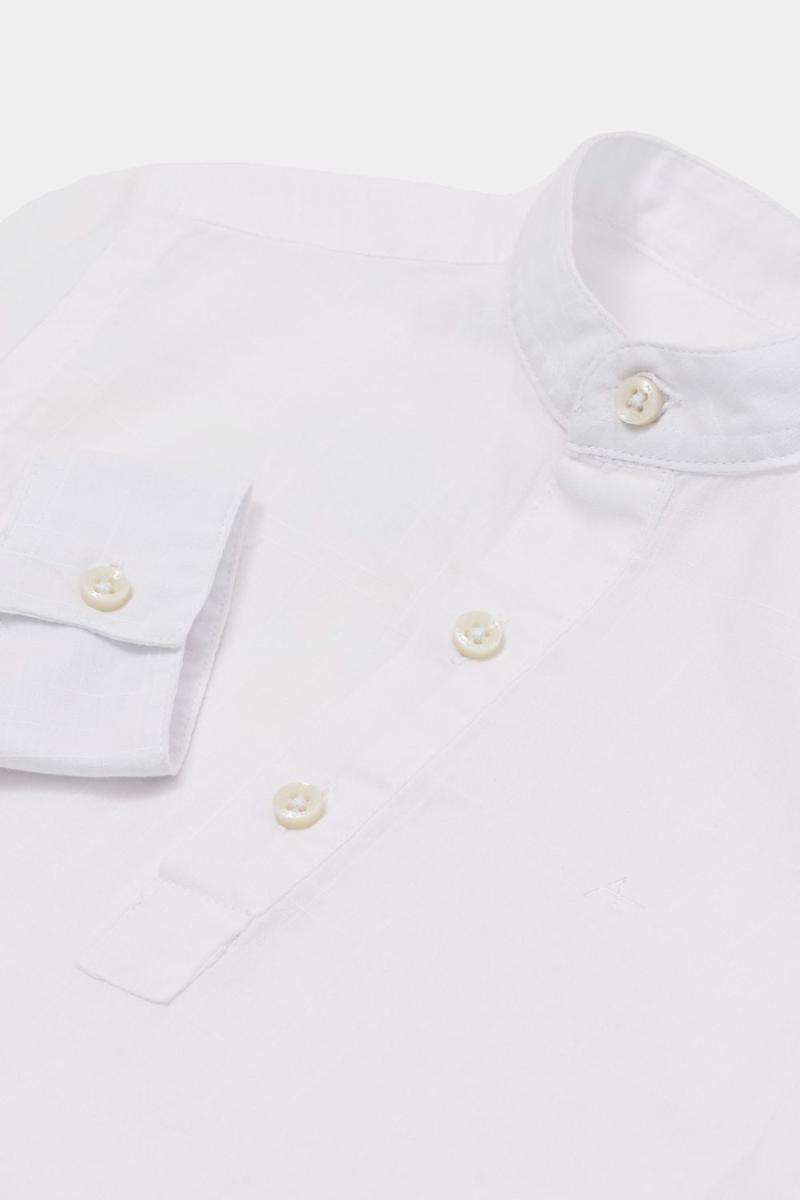 Camisa Aramis Manga Longa Infantil Bata Flamê Branco - 6