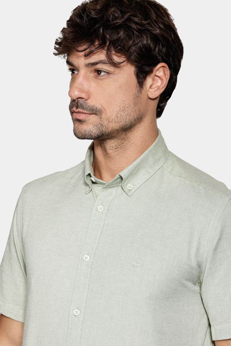 Camisa Aramis Manga Curta Oxford Verde - 3