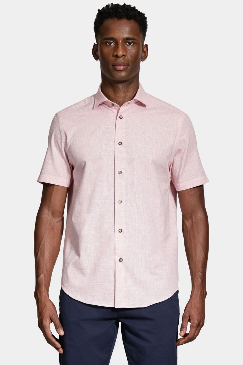 Camisa Aramis Manga Curta Slim Algodão Flame Soft Coral - 1