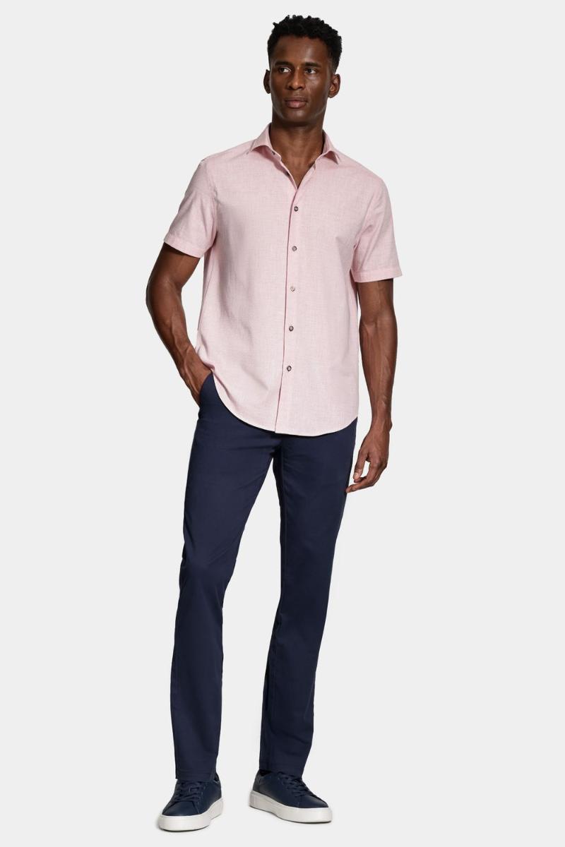 Camisa Aramis Manga Curta Slim Algodão Flame Soft Coral - 2