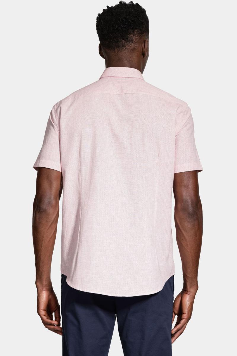 Camisa Aramis Manga Curta Slim Algodão Flame Soft Coral - 4