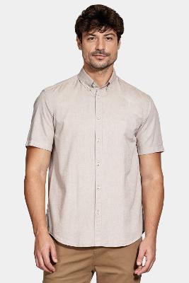 Camisa Aramis Manga Curta Oxford Castor