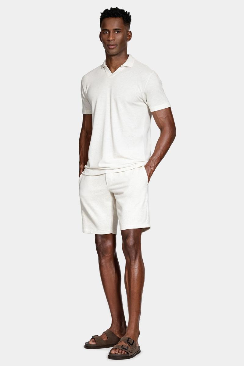 Bermuda Aramis Reta Moletom Cordão Natural - 3